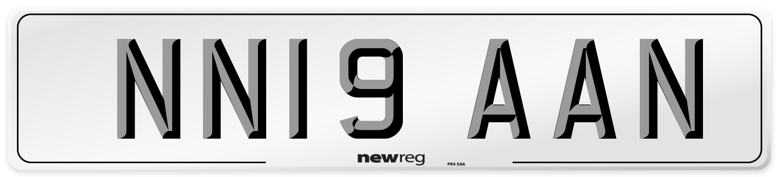 NN19 AAN Number Plate from New Reg